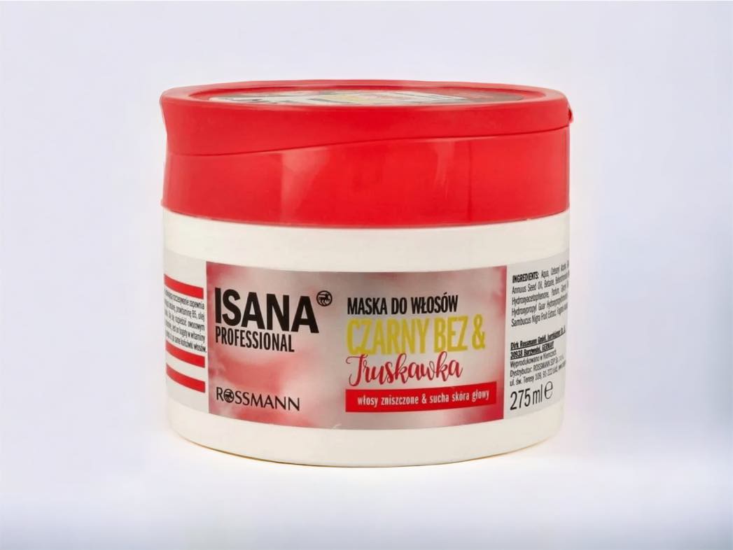 Isana Black Elderberry & Strawberry hair mask, 275ml