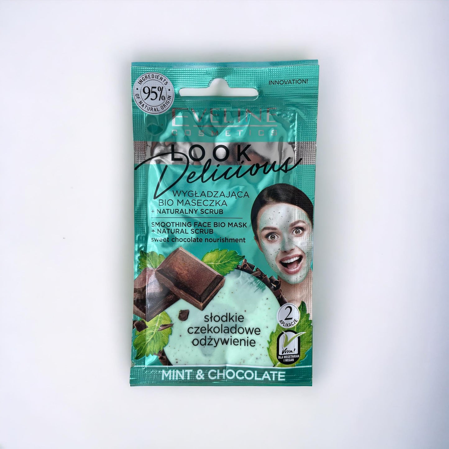 Eveline Bio mask with natural peeling, MINT&CHOCOLATE Vegan formula, 10ml