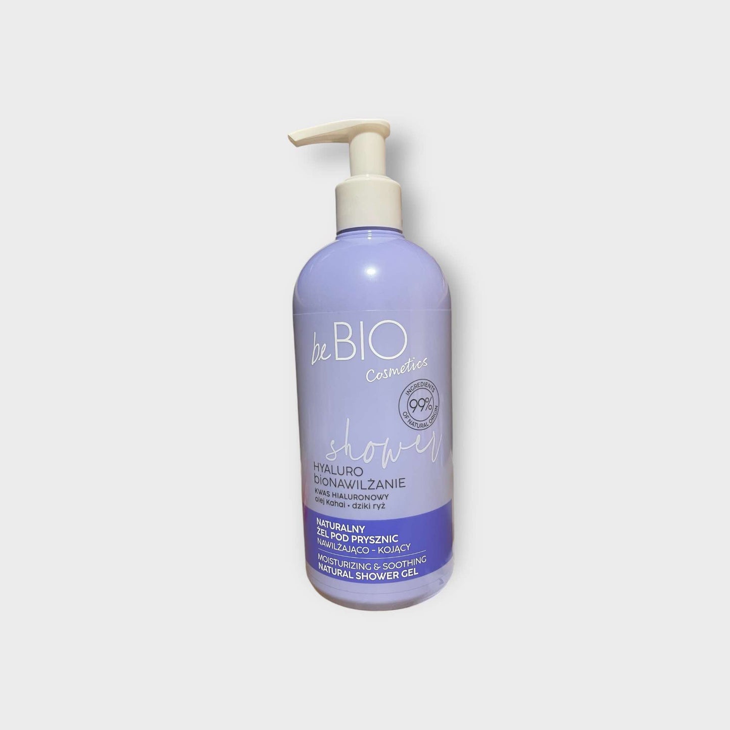 beBio Cosmetics Żel pod prysznic nawilżająco-kojący z kwasem hialuronowym olej kahai, 350 ml