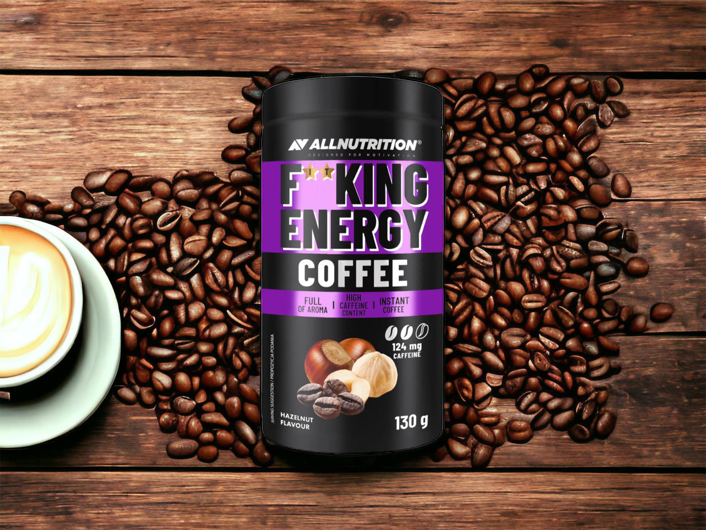 Fitking Energy COFFEE Hazelnut, 124mg caffeeine. 130g