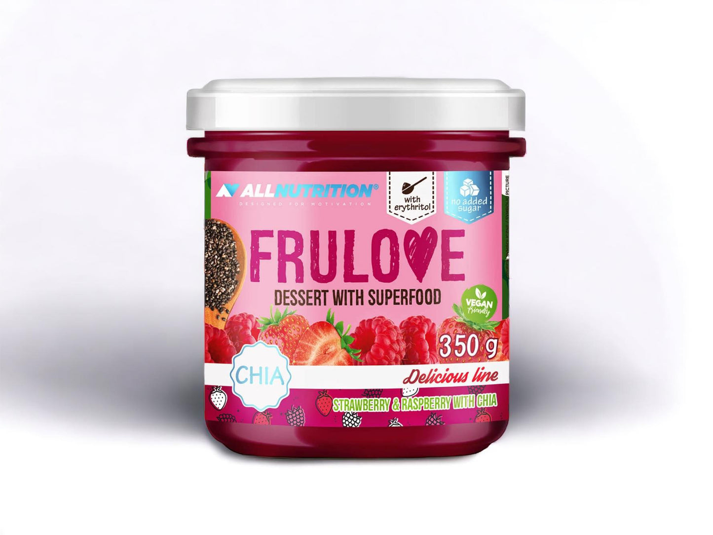 Frulove Dessert with superfood, Strawberry&amp;raspberry with Chia, 350g