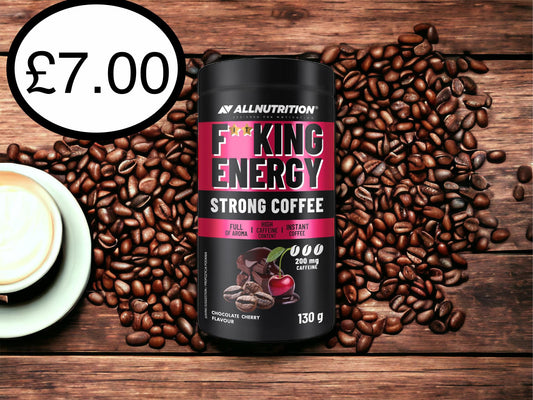 Fitking Energy STRONG CAFFEE chocolate cherry, 200mg caffeine. 130g