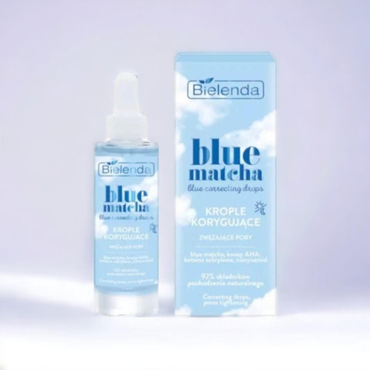 BIELENDA Krople korygujące do twarzy, zwężające pory Blue Matcha , 30 ml.