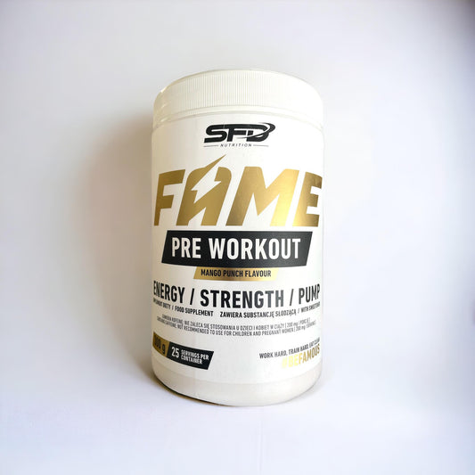 SFD Fame pre workout, przed treningówka mango brzoskwinia, 300g