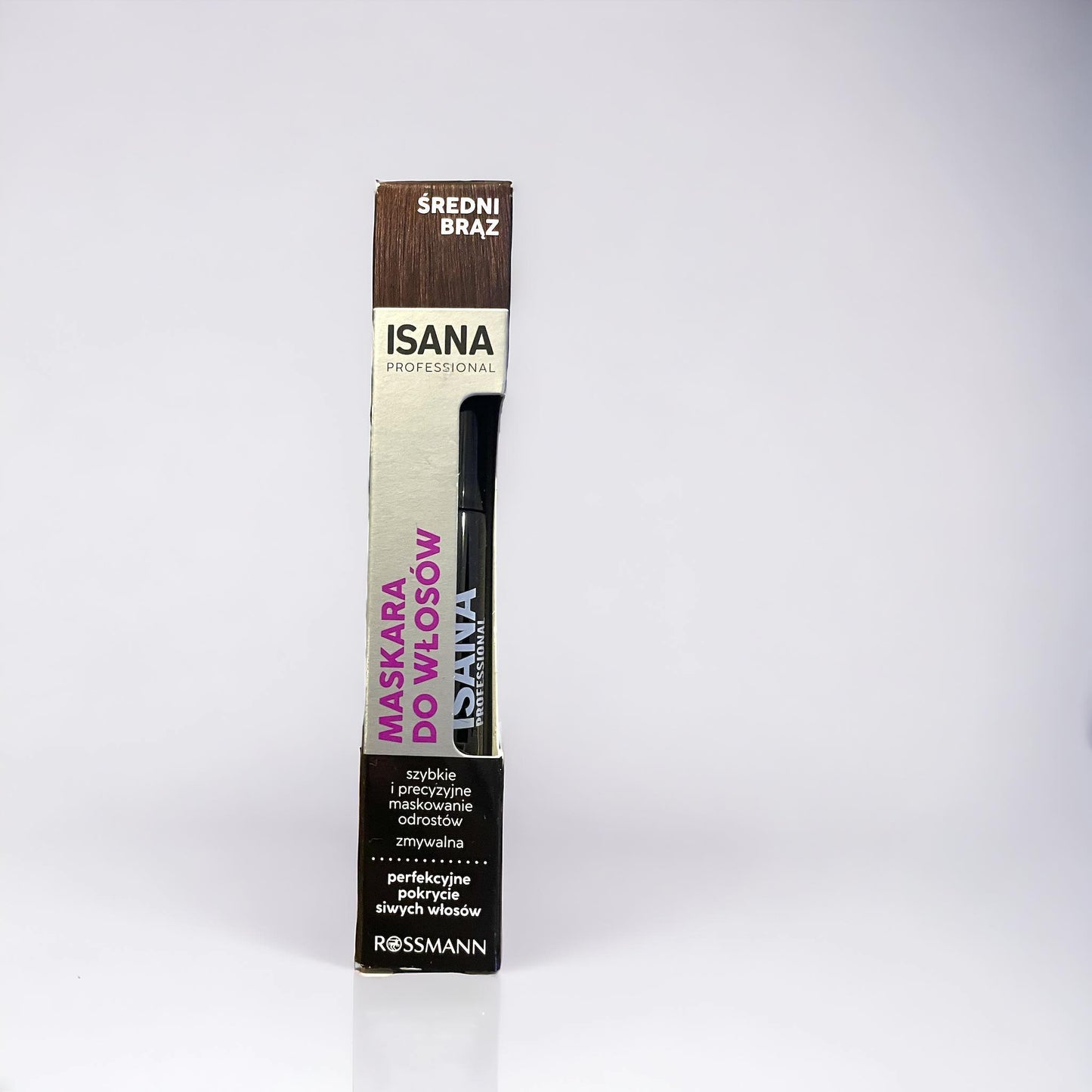 Isana mascara for masking hair roots, medium brown, 13ml