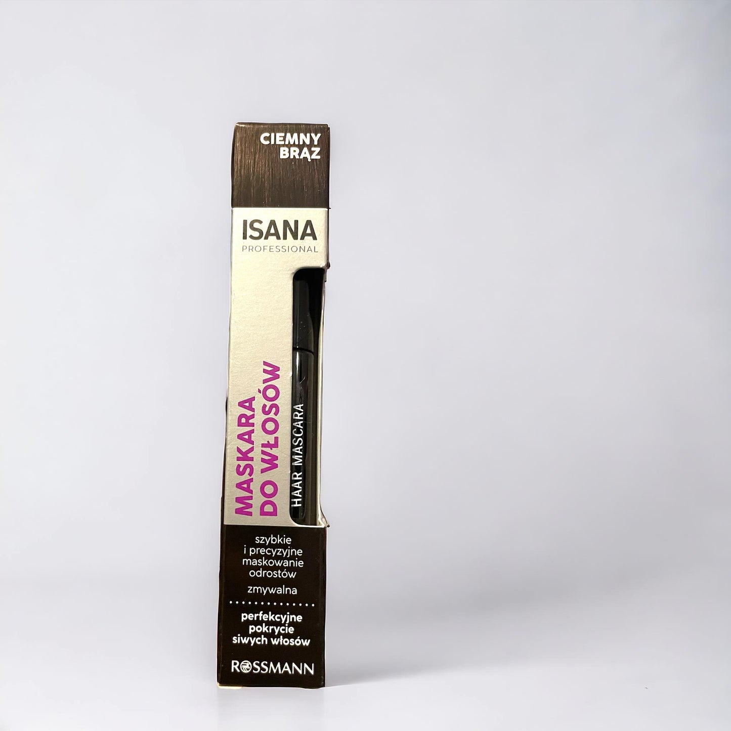 Isana mascara for masking hair roots, Dark brown, 13 ml