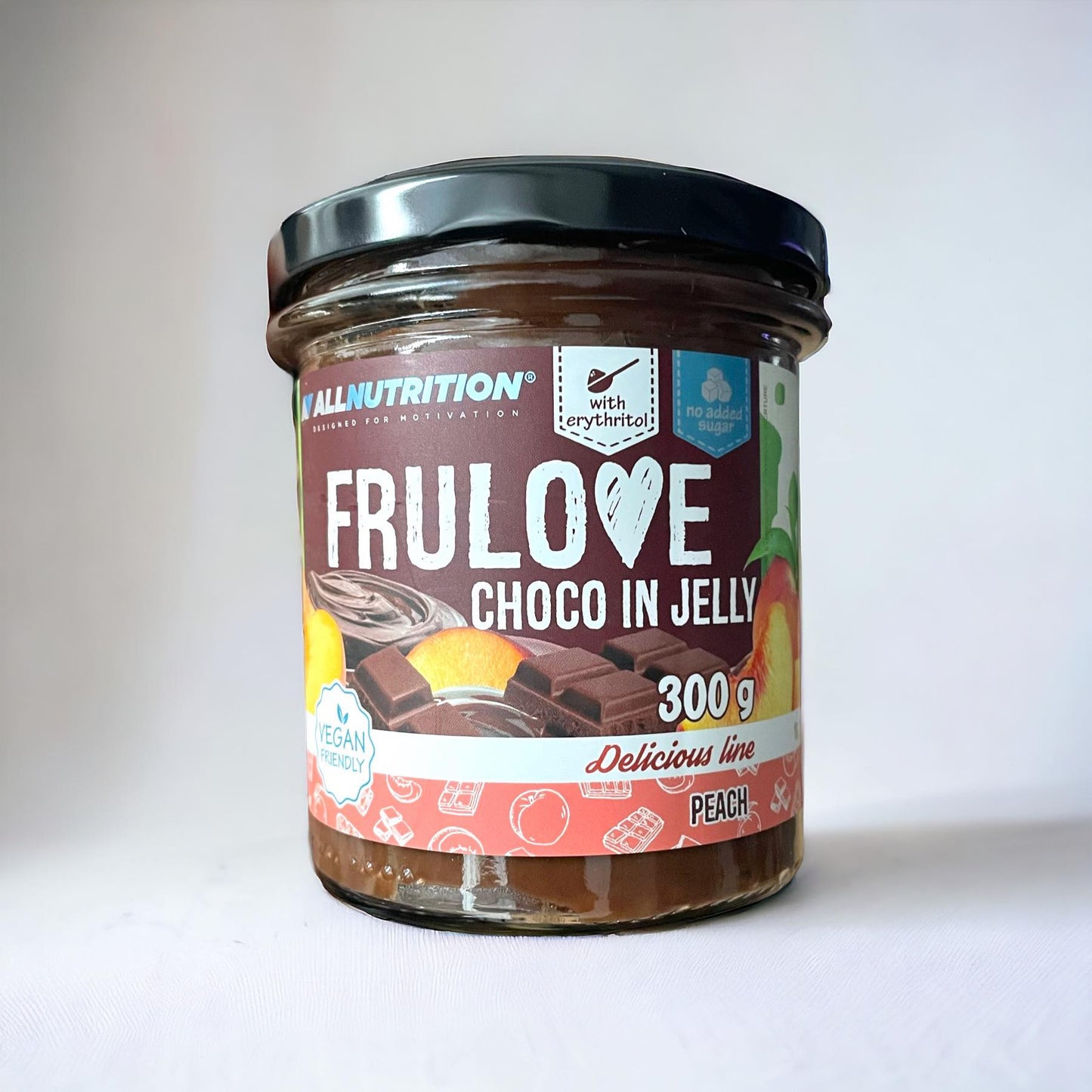 FRULOVE choco in jelly, brzoskwinie z czekoladą w żelu, 300g