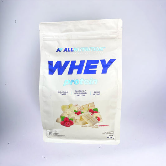 Allnutrition Białko Whey Protein Biała czekolada z malina, 908G lub 2270G