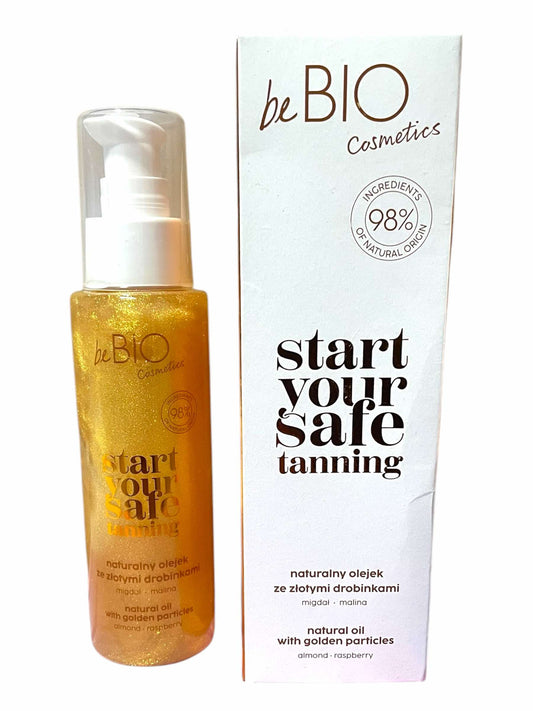 BEBIO Start Your Safe Tanning Naturalny olejek ze złotymi drobinkami, 100 ml